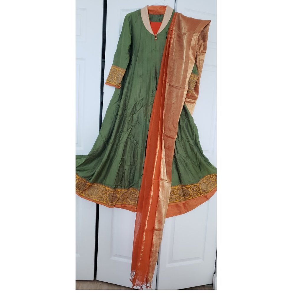 Cotton silk Anarkali